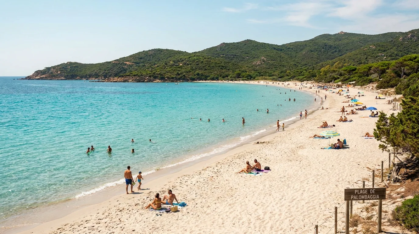 Plage de sable fin à Moriani-Plage sur la Costa Verde en Corse