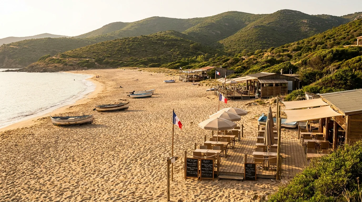 Plage de Moriani sur la Costa Verde à San Nicolao en Haute-Corse
